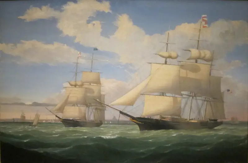"Winged Arrow and Southern Cross in Boston Harbor" by Fitz Henry Lane